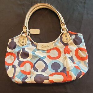 Coach Soho Signature Multi-Colored Canvas & Leather Tote